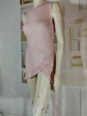 Sheer Pink Ruffle Slip Dress - Women's Intimates